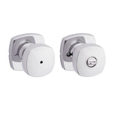 Kwikset Arroyo Knob Interior Privacy Door Knob with Lock, Door Handle For Bathroom and Bedroom, Polished Chrome Keyless Turn Loc