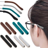 4 Pairs Upgrade Soft Glasses Ear Cushion, Anti Slip Knitting Cotton Eye Glasses Ear Grippers, Comfort Temple Sleeves Tips Eyegla
