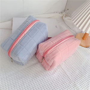 XPONNI Small Cosmetic Bag Cute Makeup Bag Y2k Accessories Aesthetic Make Up Bag Y2k Purse Cosmetic Bag for Purse (pink)