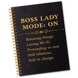 Sixrip Boss Lady Mode On 160 Pages Lined Spiral Notebook, Retirement Appreciation Gifts for Female Entrepreneur Boss Supervisor 