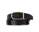 Louis Stitch MenS Reversible Leather Belt Formal Belts For Men Spanish Leather Golden Buckle 1.5 Inch (35Mm) (Black/Grey) (BeV