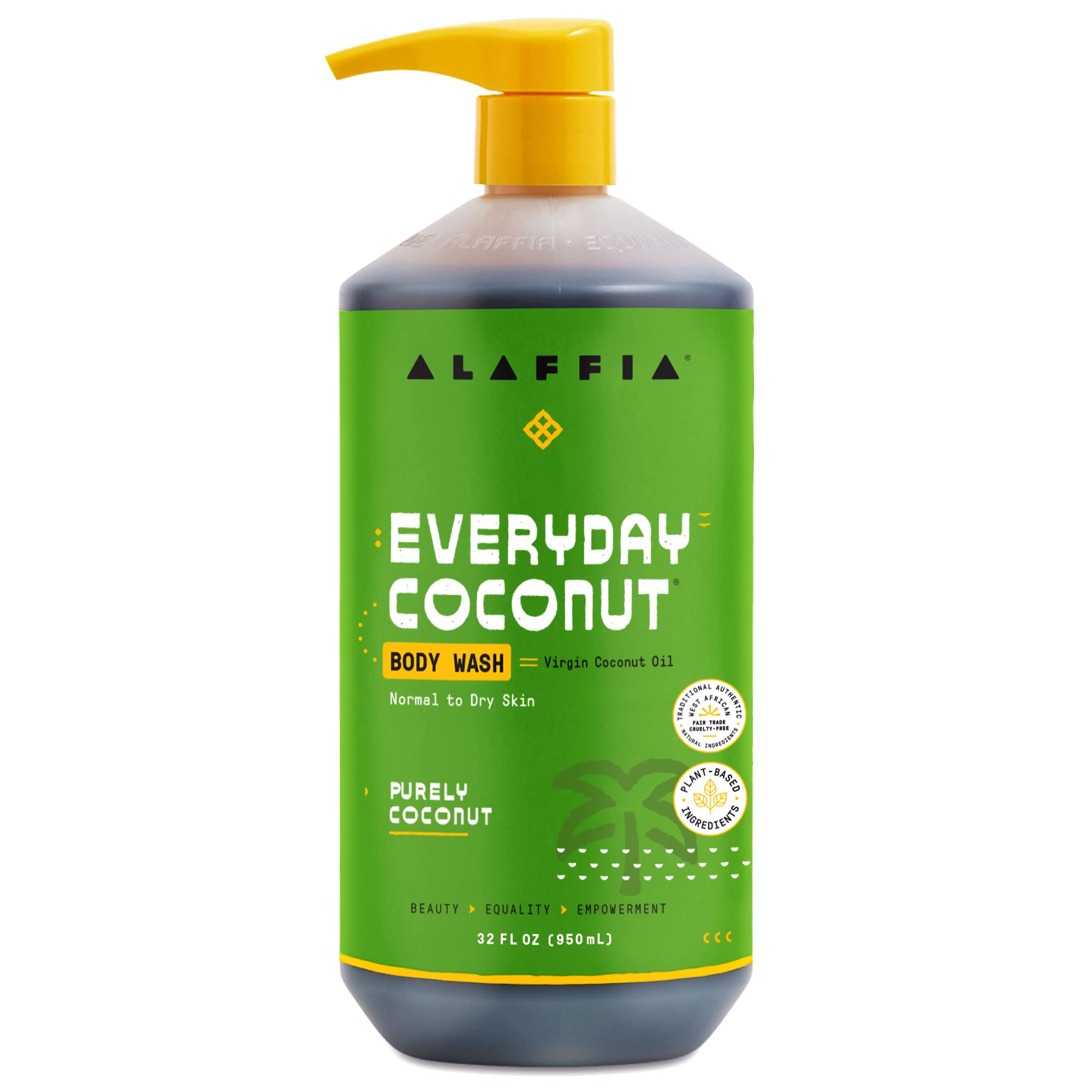 Alaffia Sensitive Skin Body Wash Pack, Everyday Coconut Body Wash for Men & Women, Natural Body Wash with Plant Based Ingredient