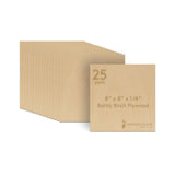 6 mm Baltic Birch Plywood 1/4 x 8 x 8 Inch, Box of 25 B/BB Grade Craft Wood, Stronger Than Basswood Sheets, for Laser, CNC Cutti