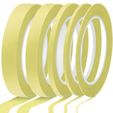 Xuniea 5 Rolls of Vinyl Tape Masking Tape Automotive Car Auto Paint for Curves, High Temperature Vinyl Low Tack (1/16 Inch, 1/8 