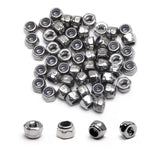 MroMax M2.5 x 0.45mm Nylon Insert Hex Lock Nuts, 304 Stainless Steel, No Surface Treatment, Pack of 50