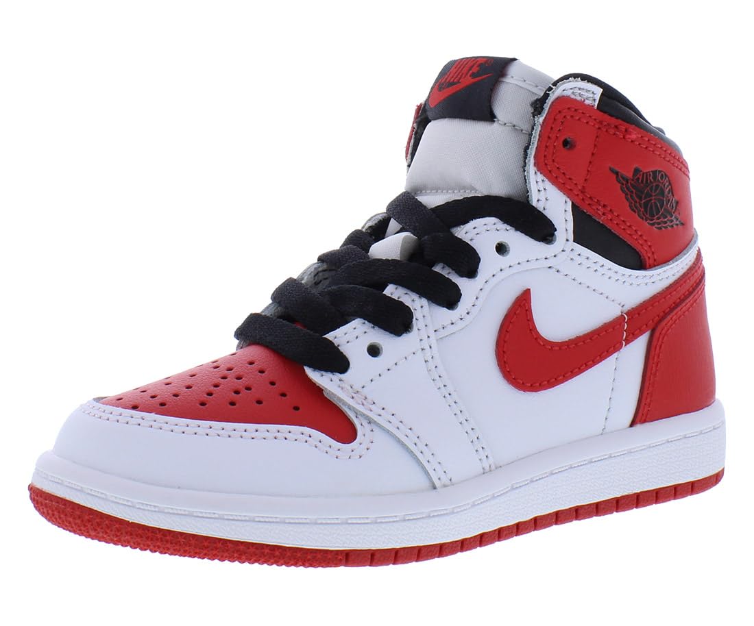 Jordan Boy's 1 Retro High OG (Little Kid) White/University Red/Black 11 Little Kid M