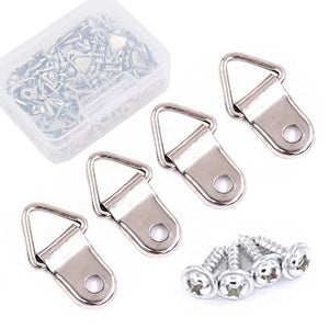 110 Pcs Triangle Ring Picture Hangers Shape Nail Non-Trace Hangers Single Hole with Screws for Home Decoration Creative Picture 