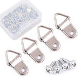 110 Pcs Triangle Ring Picture Hangers Shape Nail Non-Trace Hangers Single Hole with Screws for Home Decoration Creative Picture 
