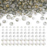 300Pcs Slate Gray Frosted Round Glass Beads 6/8/10mm Glass Round Beads with Gold Powder Loose Spacer Ball Beads for DIY Bracelet