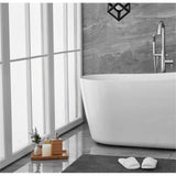 Elegant Decor Indoor Modern 59 Inch Soaking Single Slipper Bathtub In Glossy White