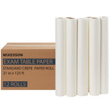 McKesson Medical Exam Table Paper [12 Rolls] - Bed Table Sheet Cover Ideal for Diaper Changing, Waxing, Nursing, Chiropractor, P