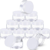 SATINIOR 12 Pack 16 oz Plastic Container Jars with Lids Round Clear Travel Cosmetic Container Slime Jars for Toiletries, Lotion,