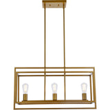 Living District Voir 3-Light Mid-Century Metal Pendant In Brass