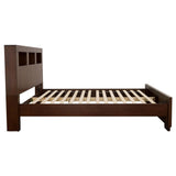Coaster Home Furnishings Jessica Contemporary Wood Queen Size Led Storage Bookcase Bed Frame Platform Bed 47-Inch Headboard Cappuccino 200719Q