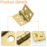 SHRJ 100Pcs Mini Brass Hinges Hardware 10 x 8mm 180 Degree Miniature Furniture Wooden Box Jewelry Chest Box Dollhouse Cabinet DI