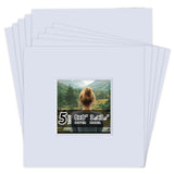 Falling in Art 5 Pack Acid Free 8x8'' White Picture Mats Board Show Kit for 4x4'' Photos, 4-Ply Beveled Pre-Cut Photo Mats with 