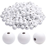 Aylifu 200pcs 12mm White Wooden Round Beads - Natural Unfinished Loose Beads Spacer Beading Supplies Jewelry Findings for DIY Cr