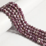 60pcs 6mm Natural Purple Emerald Beads Gemstone Beads Round Loose Beads for Jewelry and Bracelets Making