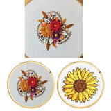 Merishopp Embroidery Starter Kits With Pattern Diy Stitch Crafts Orange Flower