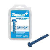 Tapcon+ 3/8 x 1-3/4 Inch Heavy-Duty Hex Head Concrete Anchors, 10 PCS, Corrosion Resistant Blue Climaseal Coating, Outdoor Rated