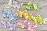 Akmi Acrylic Big Butterfly Brooch Material Mixed Colours For Brooch Making, Embroidery, Craft Work And Jewellery Pack Of 4