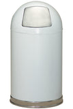 Witt Industries Dome Top Steel Trash Receptacle in White with Galvanized Liner (10 gal.)