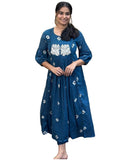 Anni Designer Women'S Rayon Blend Floral Straight Kurta With Pant (Anveshi-Clrs_Dark Blue_X-Large),Dark Blue,XL