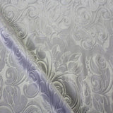 Brocade Scroll Velvet Fabric, 58 Inch in Width, Ideal Embossed Material for Home D cor White Cut by The Yard