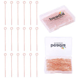 BEADIA Rose Gold Plated Open Eye Pins Non Tarnish 35mm 150pcs for Jewelry Making Findings