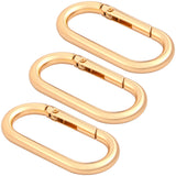 STSTR 3 PCS Oval Spring Ring Clips, Light Gold Metal Keyring Purse Clip, Heavy Duty Opening O Ring Carabiner for Keychains, Buck