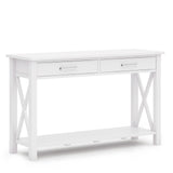 SIMPLIHOME Kitchener Console Table - 47 Inch Wide Solid Wood Sofa Table in White, Contemporary Storage Table for Entryway or Liv