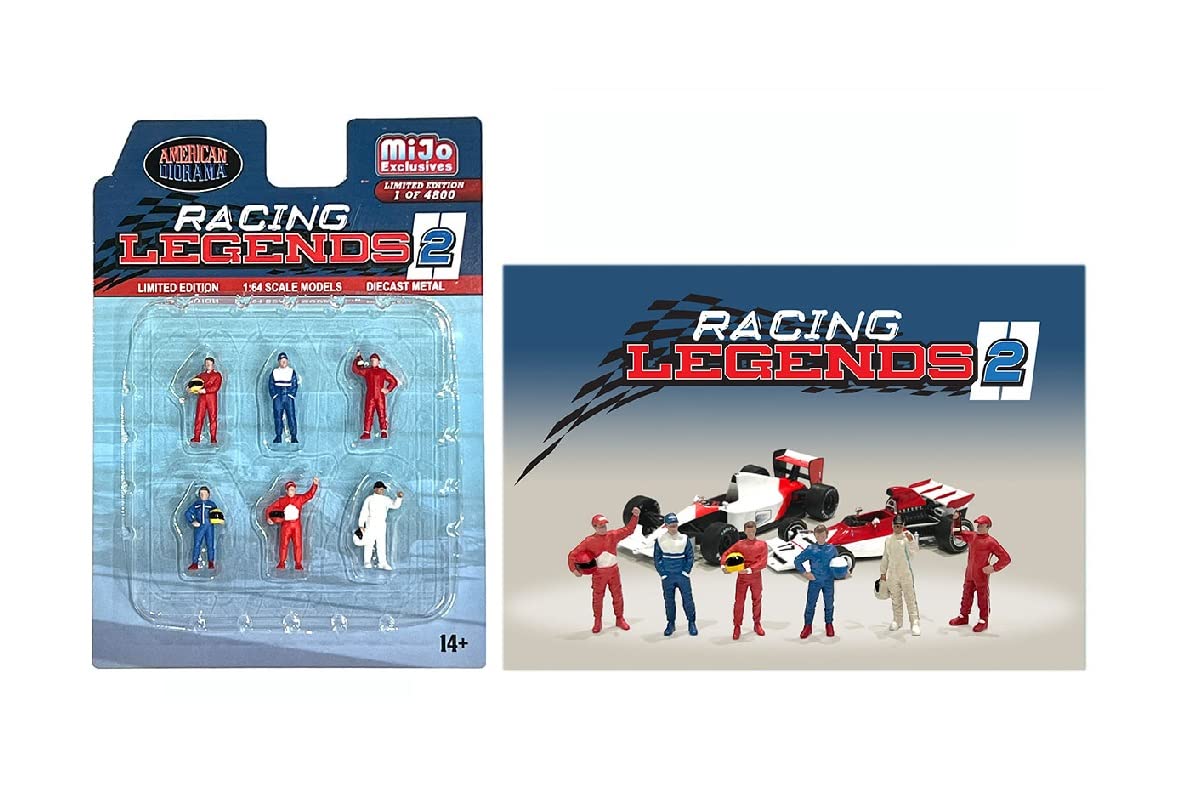 'Racing Legends 2'' 6 Piece Diecast Set (6 Driver Figures) Limited Edition To 4800 Pieces Worldwide For 1/64 Scale Models By Am