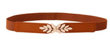 Fabme WomenS Elastic Fabric Waist Belt For Women Dresses Leaf Design Stretchy Slim Ladies Belt For Saree Girls Jeans