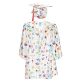 Happy Graduates Large Handprints Child Graduation Cap, Gown, Tassel and 2025 Charm Set, Kindergarten Graduation Cap And Gown Set