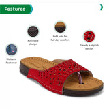 Ortho Joy Doctor Fancy Slipper For Women || Orthopedic Women'S Slipper || Regular Wear Slippers For Women,Cherry,8,B0C413D8FF