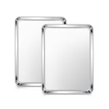 E-far Stainless Steel Baking Sheets, 12.4x9.7x 1Baking Cookie Sheets Pans for Oven, Non-toxic Metal Trays for Cake C