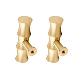 OUTAKU Bamboo Brass Kitchen Cabinet Knobs Gold Drawer Dresser Pulls Tbar Furniture Cupboard Door Pull Handles Single Hole 2Pack 