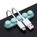 Swisshome 2 Pcs Silicone Cable Clips Cord Management Organizer With Adhesive Hooks Power Cords, Charging Cables, Mouse Cable, 