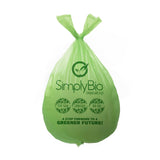 Simply Bio 3 Gallon Compostable Trash Bags Liners with Handle-Tie, Thick 0.67 Mil, 11.36 Liter, 80 Bags, Small Kitchen Food Scra