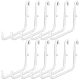 GlikCeil 12 Pcs Pegboard Hooks, 6 x 9.5 Centimeters, Pegboard Accessories Compatible with IKEA Skadis Long Metal Storage Hooks f