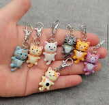 TraveEssentialz 5 pc Mini Cat Bag Hanging | Cute Earphones Case Pendant | Rakhi gift for Sister | Random 5 Colors Will Be Sent |