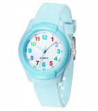 Time Up Analog Dial School Time Kids Solid Color Classic Watch For Boys & Girls-Aqe817 (Aqua Blue)