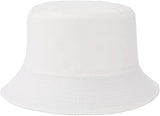 Cotton Bucket Hat For Women, Beach Hat For Women, Sun Protection Cap For Men, Round Hat For Men (White)