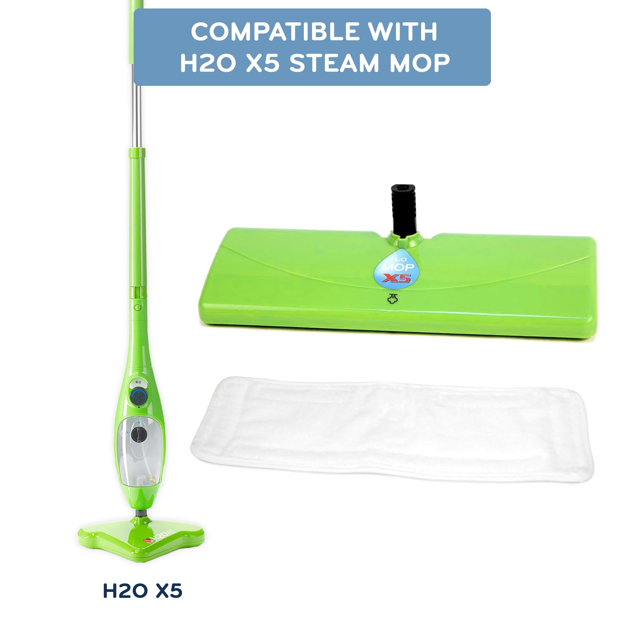 H2O MOP X5 Accessories (H2O X5 Extra Large Mop Head Plus Pad)