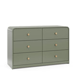 STORKCRAFT Santos 6 Drawer Bedroom Dresser (Olive & Natural) - GREENGUARD Gold Certified Dresser for Kids Bedroom with Interlock