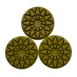 3 Resin Bond Diamond Polishing Pads, Dark Resin, Set of 3, 6mm Segment Height, Dry or Wet, #100 Grit