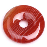 GEM-Inside Aventurine Jade Gemstone Loose Beads Genuine Natural Pink Donut Ring Crystal Energy Stone Power for Earring Pendant J