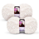 2 Pieces Soft Fur Yarn - Fuzzy, Fluffy Faux Fur Eyelash Yarn, Cream for Crochet, Knitting Projects - 30m/50g Each(White with Bla