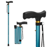 supregear Folding Cane, Lightweight 5-Level Adjustable Walking Stick with Wrist Strap and T-Handle, Portable Mobility Aid for El