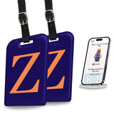 [Pack 2] Tag8 Smart Luggage Tag Id With Name Initial Z| Bag Tag With Global Loss Recovery Service | Airline Compliant | Sita Wor